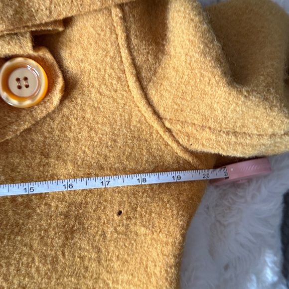 Wool Yellow Gold Double-Breasted Pea Coat - Picture 6 of 6
